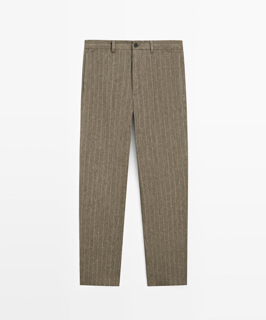 Masimodutti Linen Striped Pants