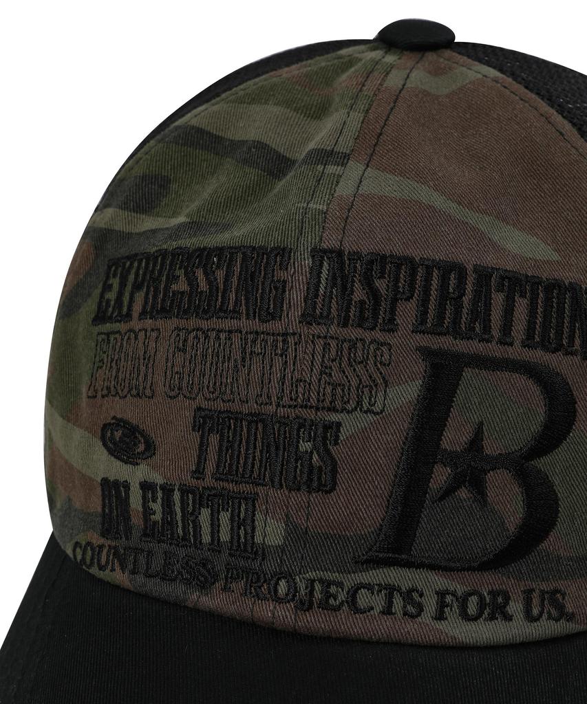BAUF B Logo Mesh Ball Cap [Camo Black]