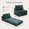 Foldable Sofa Bed with Cushions, Foldable Mattress with Backrest, Comfortable Floor Sofa for Living Room and Bedroom (Dark Green Chenille)