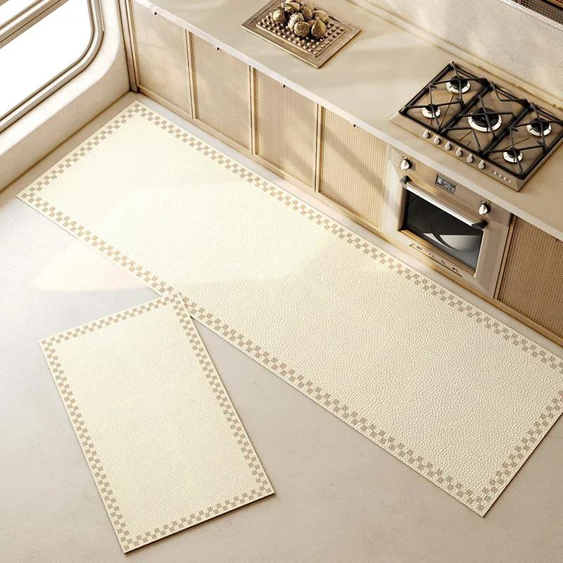 Kitchen Floor Mat Pvc Carpet Waterproof Oil-Proof Leather Long Rug Home Decoration Non-Slip Foot Mats