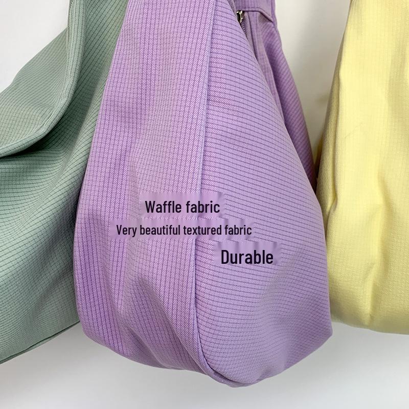 Korean-Style Harajuku Minimalist Waffle Pattern Crossbody Dumpling Bag