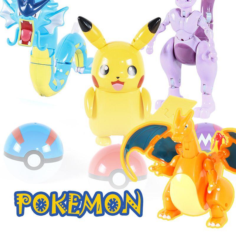 Bola de Pokémon Ovo Deformado Pikachu Charizard Bulbasaur Robô Brinquedo Infantil Para Maiores de 7 Anos