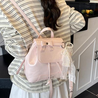 New Women's Small Backpack Bow Women's Backpack Korean Edition Fashion Personalized Commuter Backpack Multi Purpose Travel