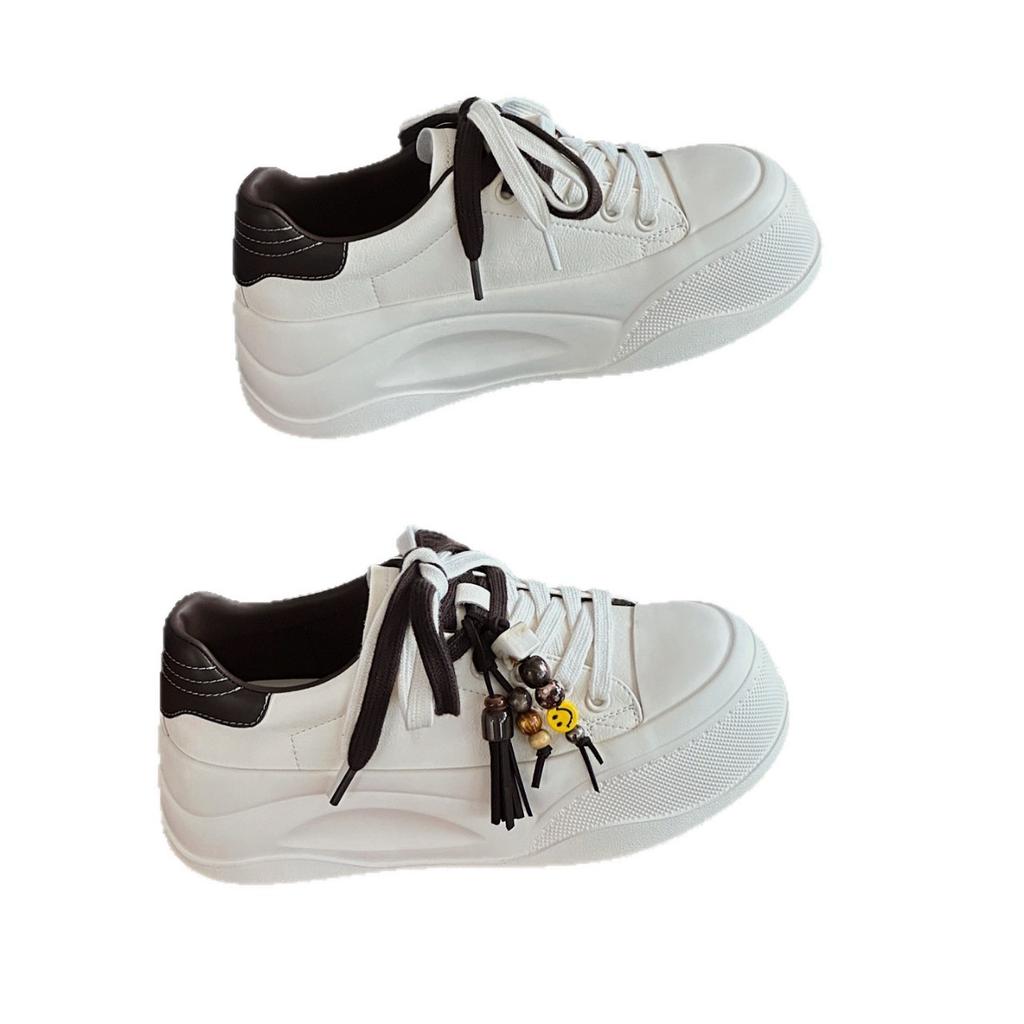 Leather Soft-soled White Shoes Women's 2025 Autumn New Small Height Increase Fashion Sports and Leisure Board Shoes Women's Shoes