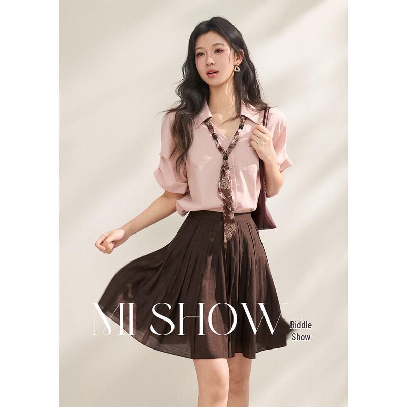 Women s Detachable Scarf Commuter Shirt M