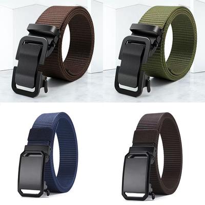 Men's Automatic Buckle Outdoor Canvas Belt, Thickened Wear-resistant Nylon Waist Belt, Men's Versatile, Casual and Durable New Pants Belt