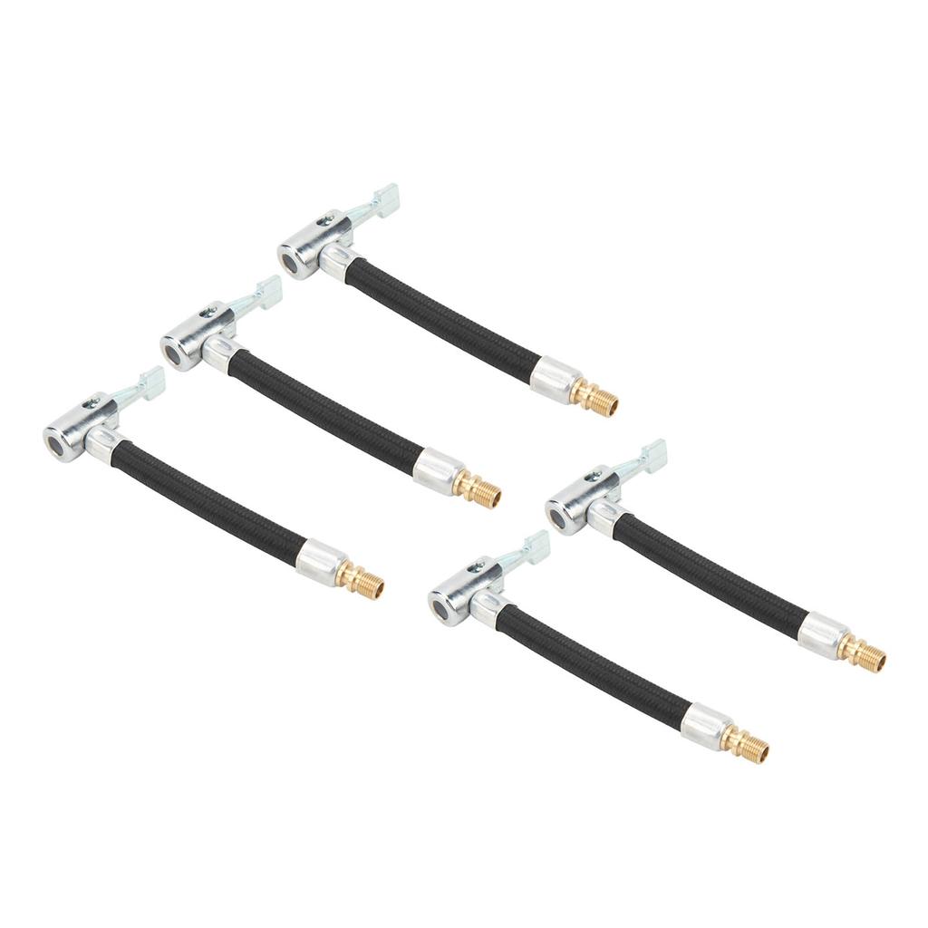 5pcs 10cm Tire Inflator Hose Fast Inflation Leak Free Air Pump Hose Adapter for Car Bike Motorcycle