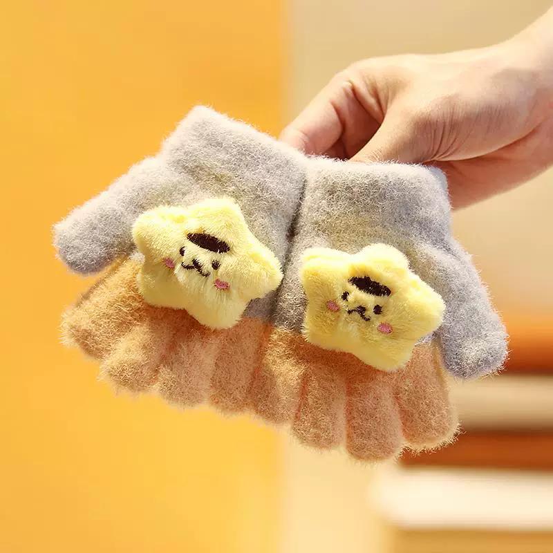 Baby Gloves for Winter, Cute and Warm for Toddlers, Boys and Girls, Five-Fingered Plush Gloves for Babies