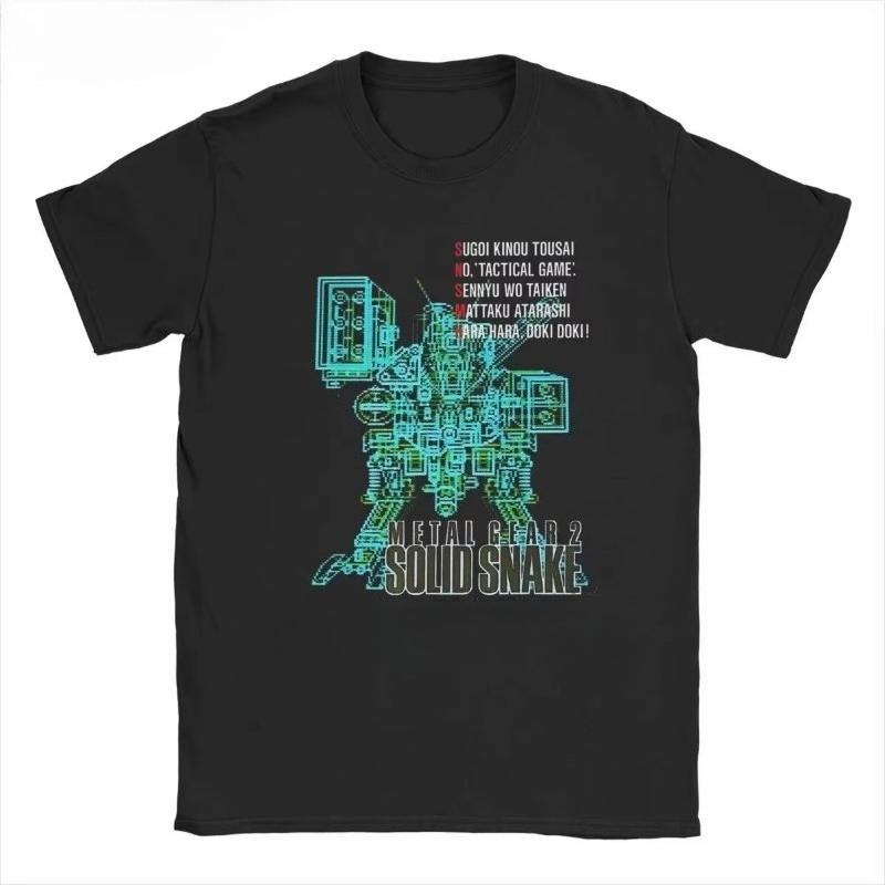 2025 Men's Women's MGS1 Solid Snake Game T-Shirt Metal Gear Cotton Top Funny Short Sleeve O-Neck T-Shirt Classic T-Shirt