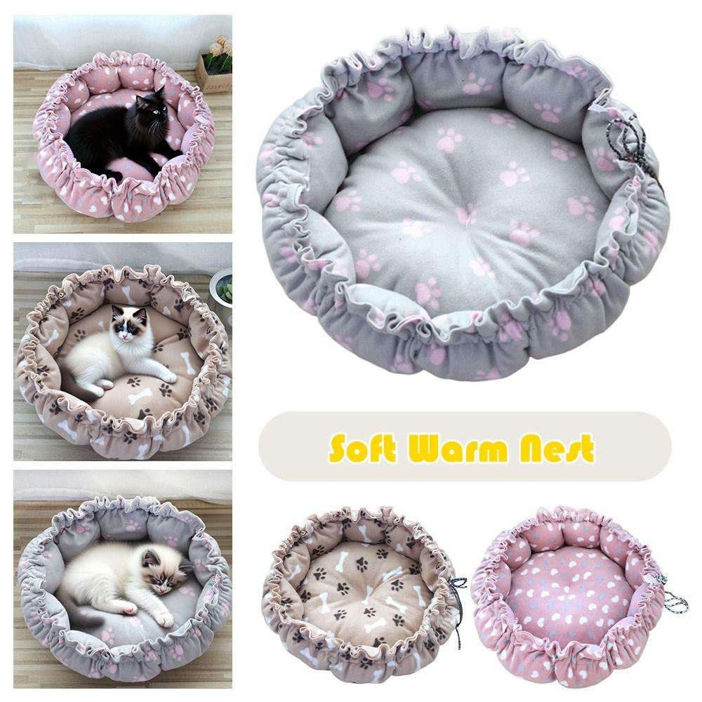 Soft Material Drawstring Pet Bed 45/55cm Adjustable Pet Bed Fantasy Soft Warm Nest  Indoor Use
