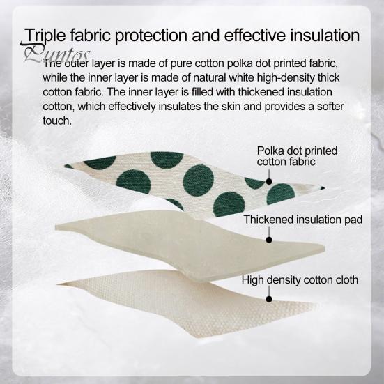 Scald-Proof Pot Handle Cover Triangle Cotton Heat Resistant Dot Print Hanging Loop Sleeve Thick Mini Kitchen Griddle Frying Pan Lid Grip Holder