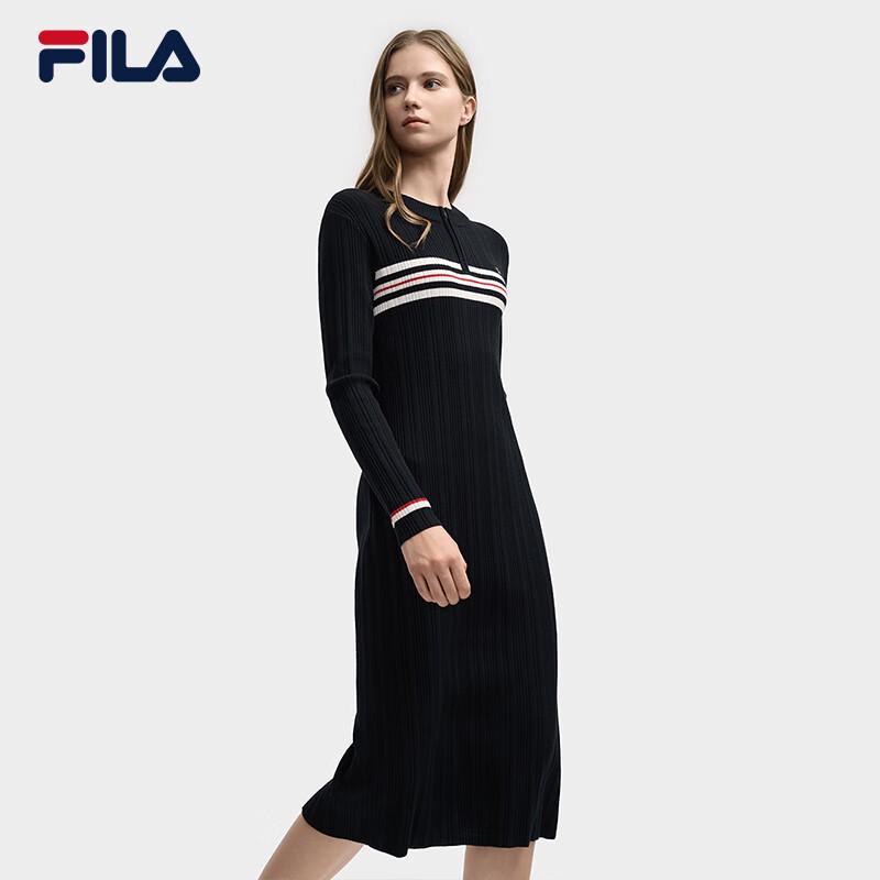 FILA Women's 2025 Winter Slim-Fit Knit Sweater Dress