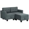'L' Shape Modular Storage Sofa - Dark Grey