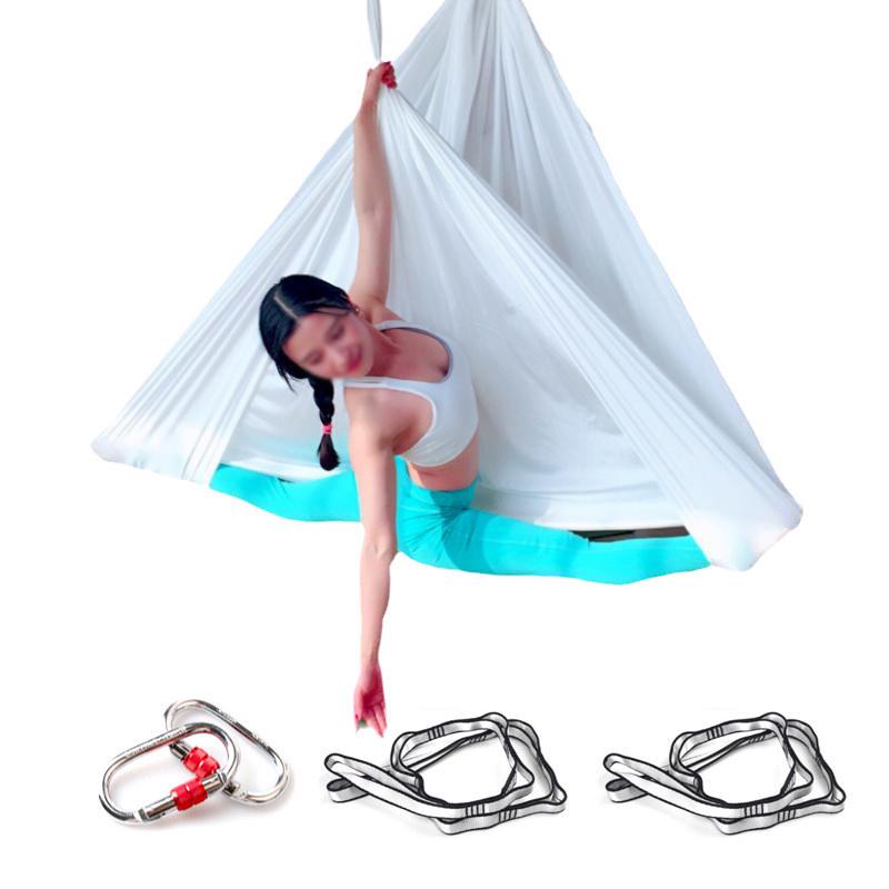 6m American Aerial Yoga Hammock Set with Daisy Ropes & Carabiners - Yoga Hanging Rope & Cloth Dark Purple