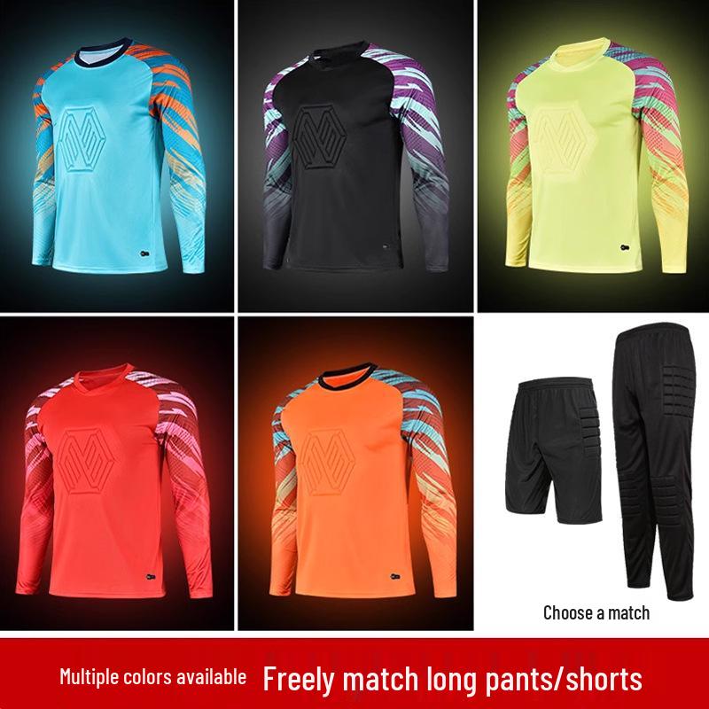 Anti-collision Goalkeeper Training Set: Long Sleeve Football Uniform for Adults and Children