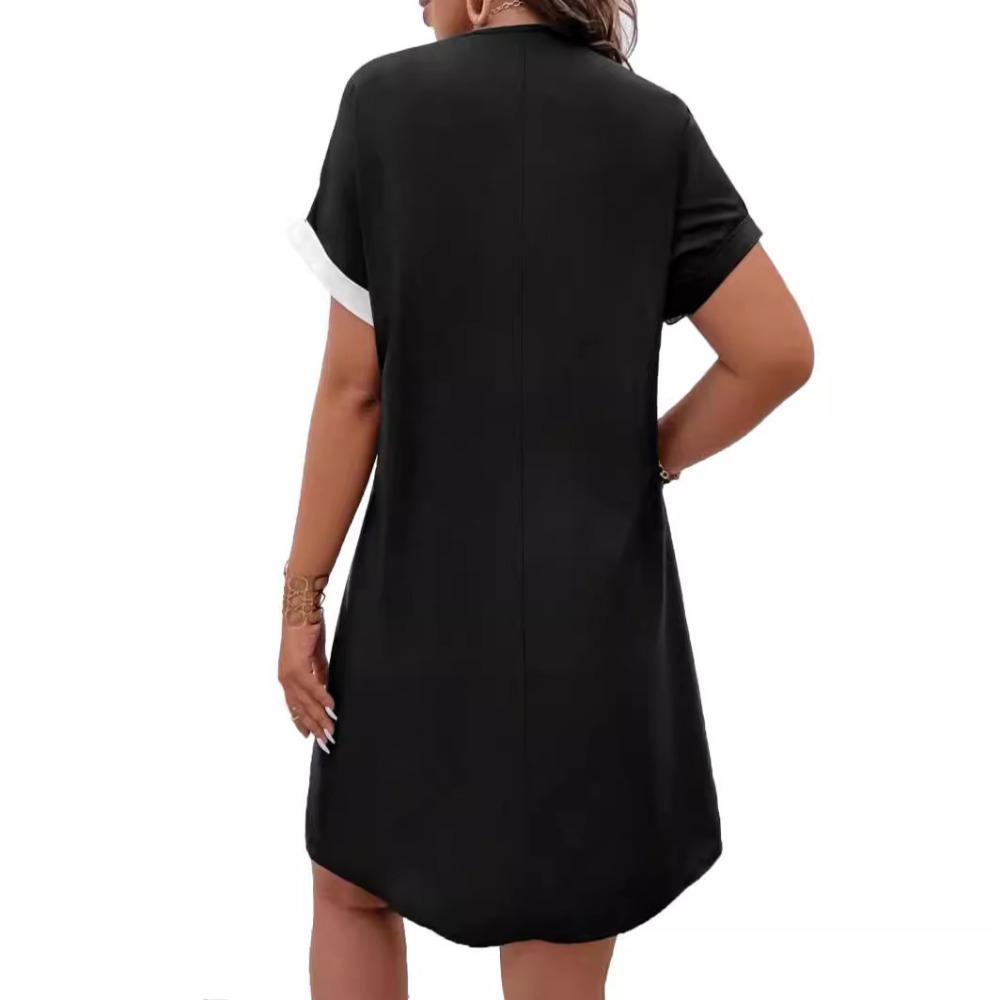 Trendy tričko s kulatým výstřihem a květinovým potiskem s volným lemem