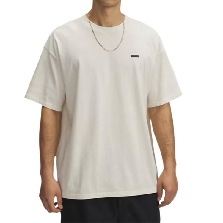 

Under Armour Heavyweight Logo Comfortable Soft Fashionable Solid Color Simple Short Sleeve T-Shirt Men T-Shirts White 1389147-279 XL