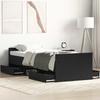 Bed Frame Black Oak Effect 193 x 78 x 50 cm Engineered Wood