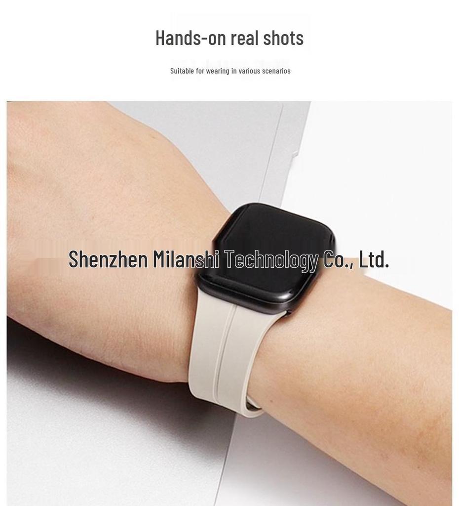 Magnetic Silicone Folding Buckle Band for Apple Watch & iWatch 6/7/8/9/10/SE/Ultra 2