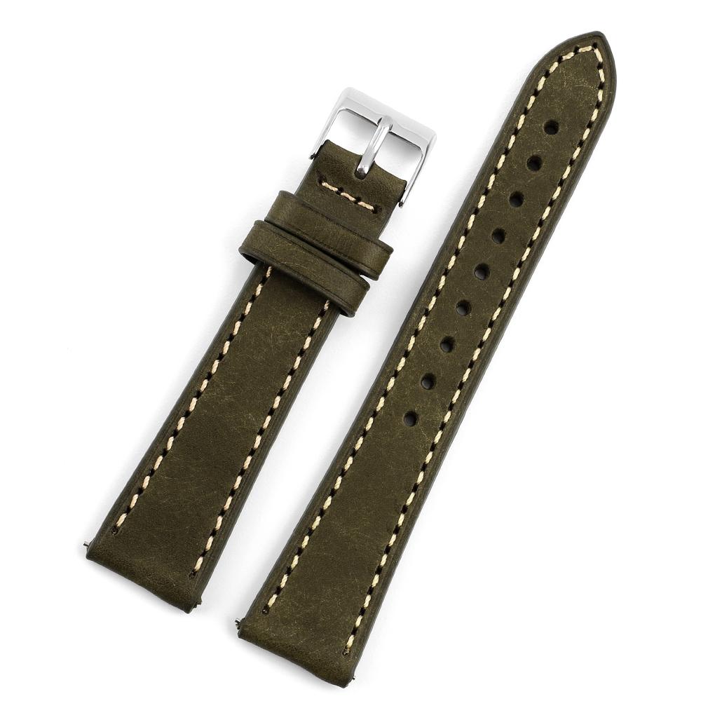 18mm 20mm 22mm Retro Nubuck Leather Strap Quick Release Bar Wristband Brown Green Coffee Men Women Universal Bracelet Watch Band