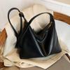 Elegant Soft Leather Tote Bag Lightweight Vintage Underarm Bag Commuting Shoulder Bag  Women