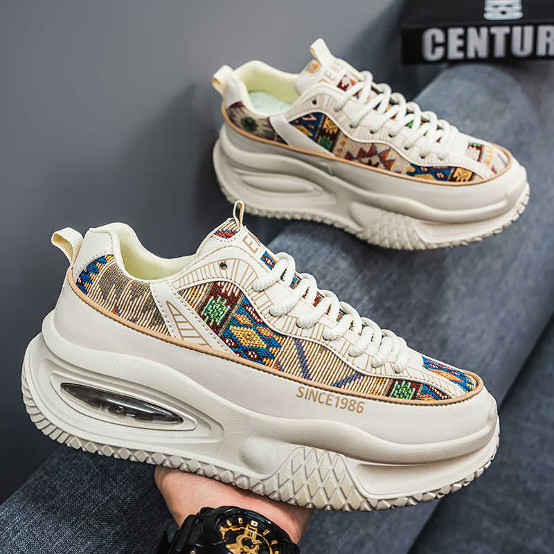 Ecoleather Thick Heeled Sneakers High Brand Flats Men Shoes Size 47 Mens Boot Sport Tensi Baskettes Special Offers