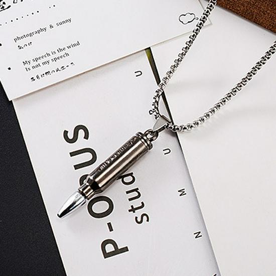 Trendy Titanium Steel Men's Dog Tag Necklace - Hip-Hop Style Pendant Chain