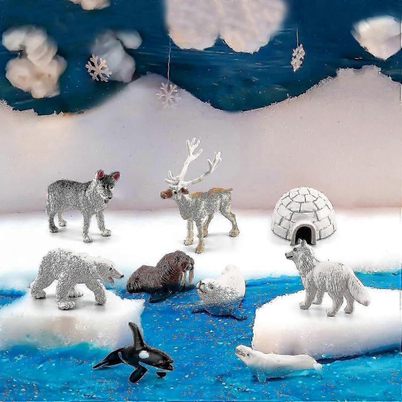 10 Piece Realistic Polar Animal Figurines Set: Mini Arctic Toys for UK Educational Gifts