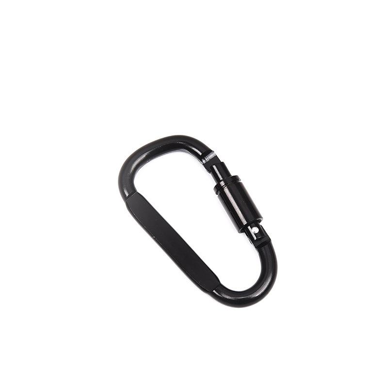 10pcs/pack 8cm Colorful Aluminum Alloy Outdoor Camping Tactical Quick Hanger Buckle D-shaped Carabiner Keychain Clip Snap Hook чёрный