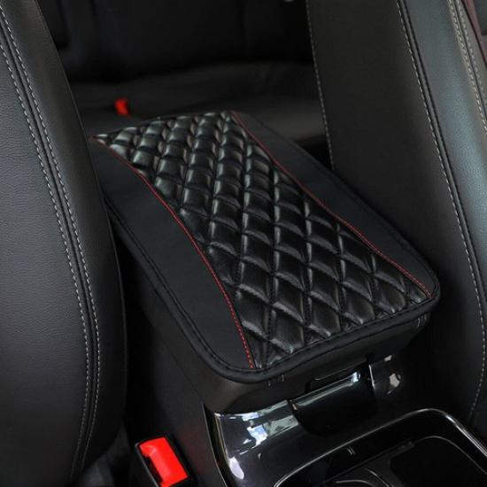 Universal Car Leather Armrest Pad Cover Protector Center Console Box Cushion Mat