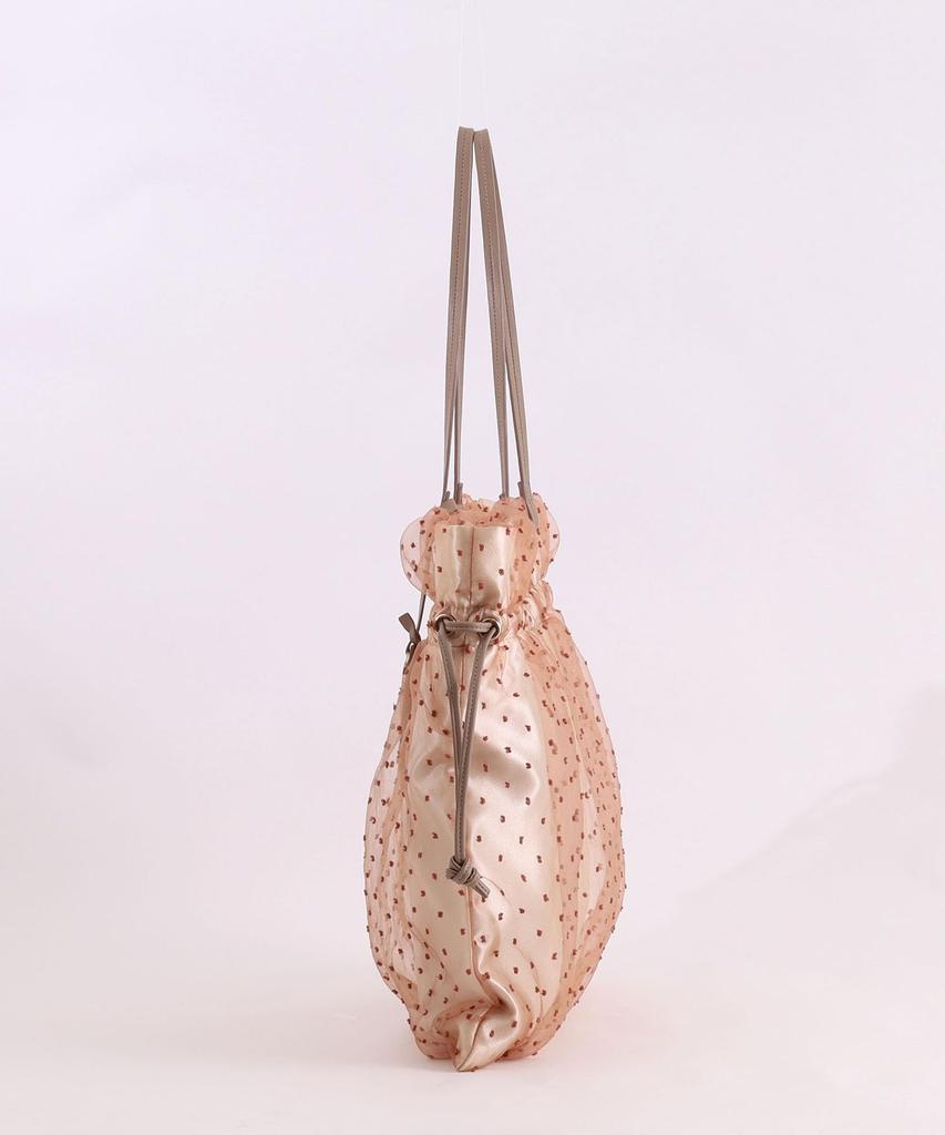 Samir Nasri Tüll-Punkt-Tragetasche mit Kordelzug, A4-Format, 2412211014, Beige (050)