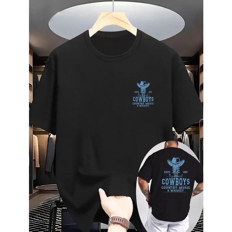 European Size New Summer Men's Casual Ribbed Crew Neck Short Sleeve T-Shirt, Knitted Fabric, Refreshing and Comfortable, Double-Sided Front