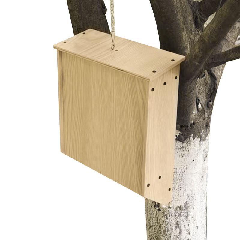 Wooden Bat House Shelter With Roof Weatherproof Easy To Land Outdoor Animal Shelter Summer And Winter Quarters Box Decoration