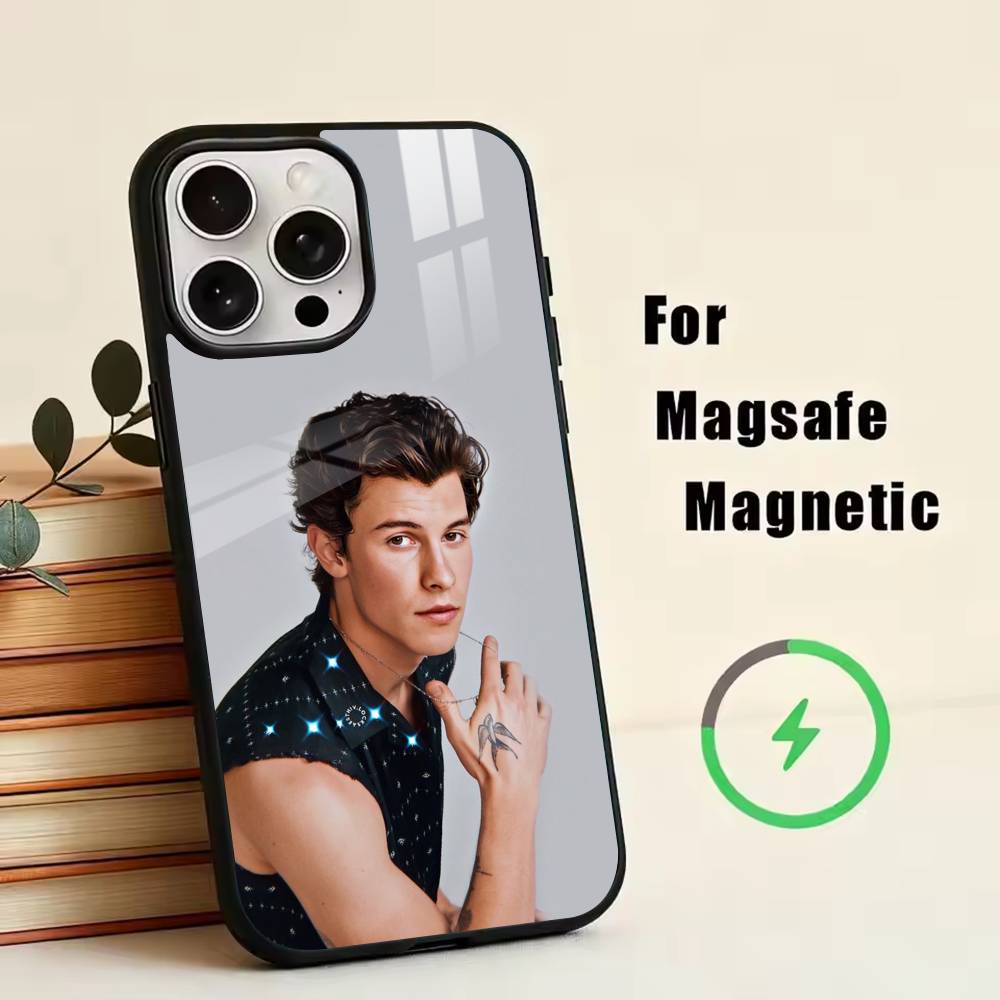 S-Shawn M-Mendes Phone Case For iPhone17,16,15,14,13,12,11 Plus,Pro Magnetic For Magsafe Wireless Charging