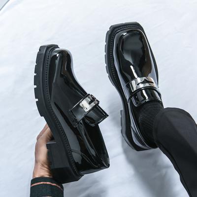 Mocassini Classici da Uomo PU Nero Verde Suola Spessa Traspiranti Comodi alla Moda Scarpe in Pelle Scarpe da Lavoro Ufficio Taglie 38-45