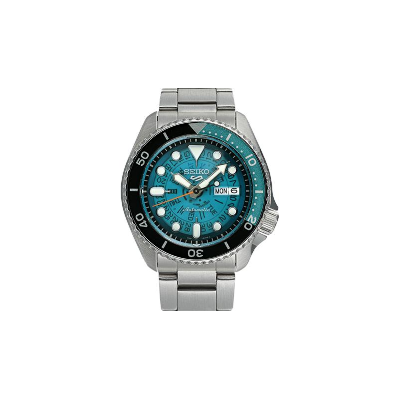 SEIKO 1970s Time Sonar Tribute Skeleton Water Ghost Sports Watch Lucky Blue Mechanical Movement Steel Strap Men s Watch Blue Dial SRPJ45K1 синий