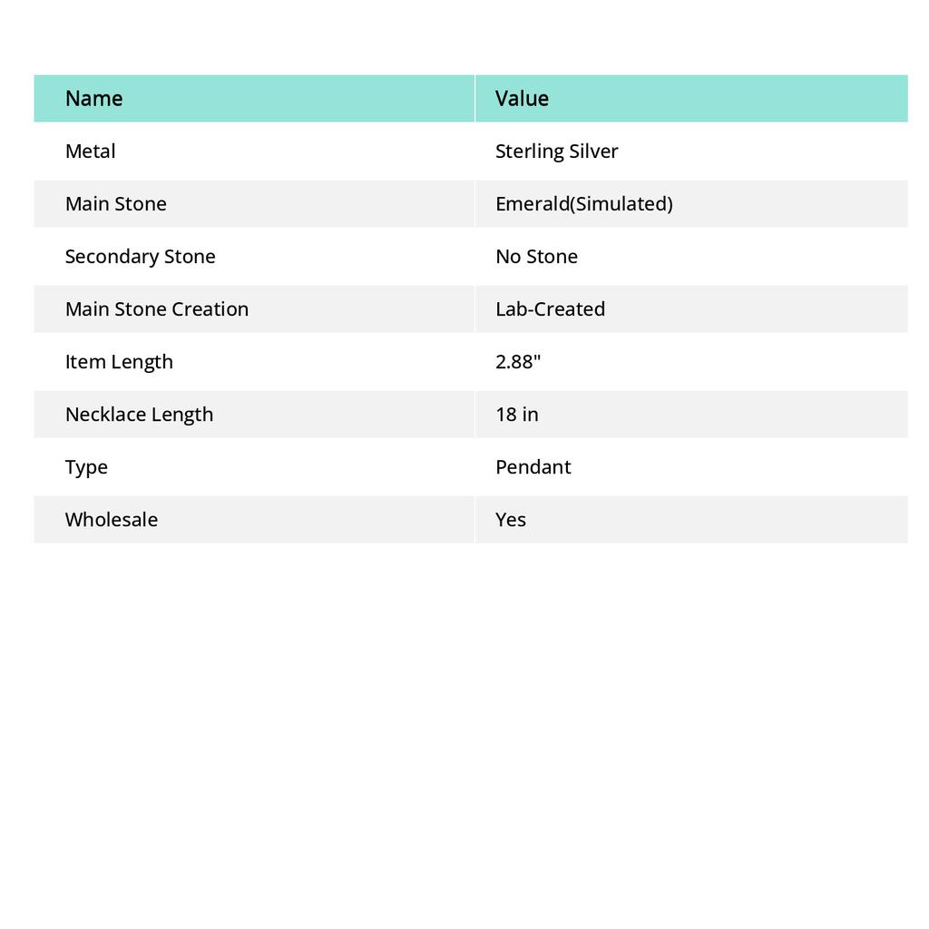 Emerald Natural Gemstone Handmade 925 Sterling Silver Pendant 2.88" F6H17