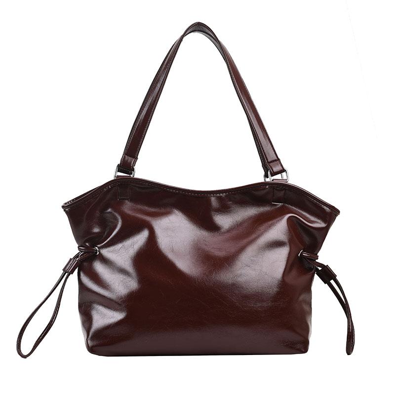 Texture Large Capacity Handbags for Women  New Solid Color Simple Retro One Shoulder Underarm Bags Casual Commute Tote Bag