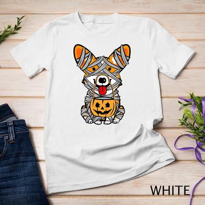 Süßes Halloween-Kostüm Welsh Corgi Mumie Hundeliebhaber Geschenk Unisex T-Shirt
