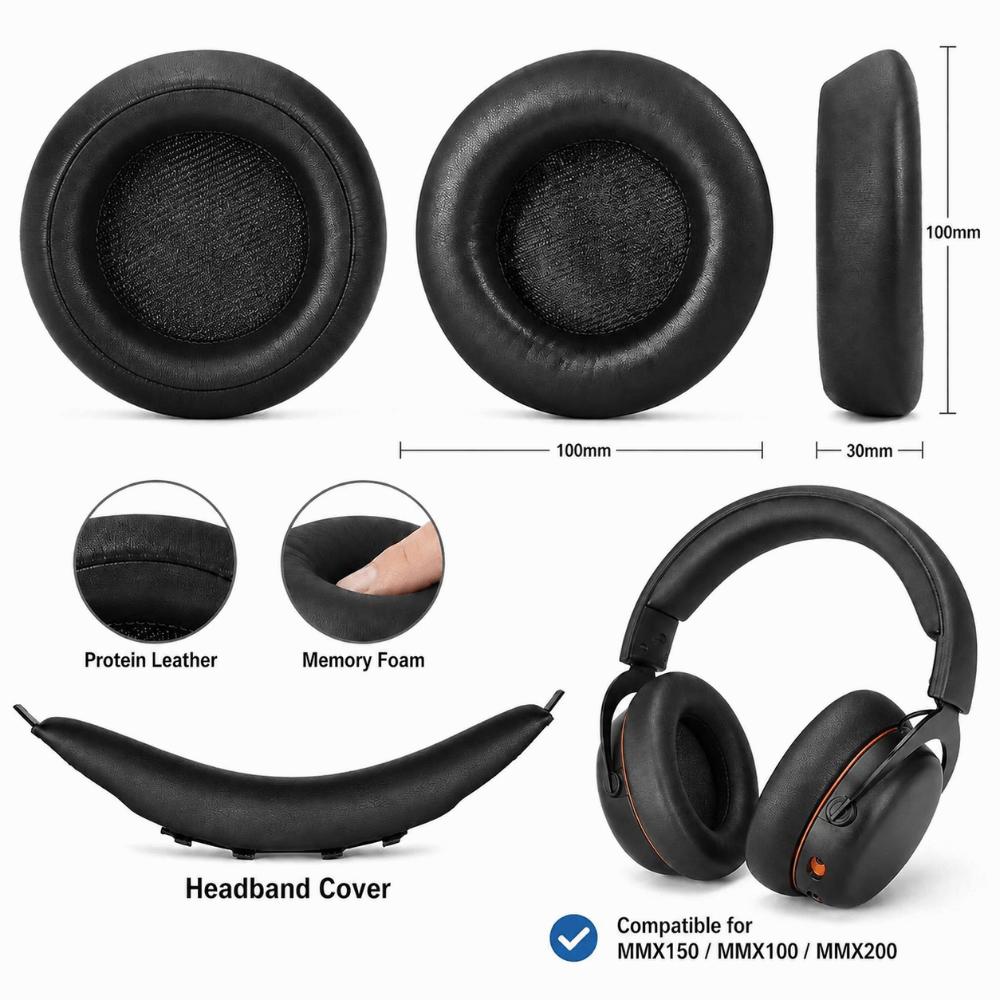 1 Pair Protein Leather Earphone Cushions for Beyerdynamic MMX150 MMX100 MMX200 Headphones Repair