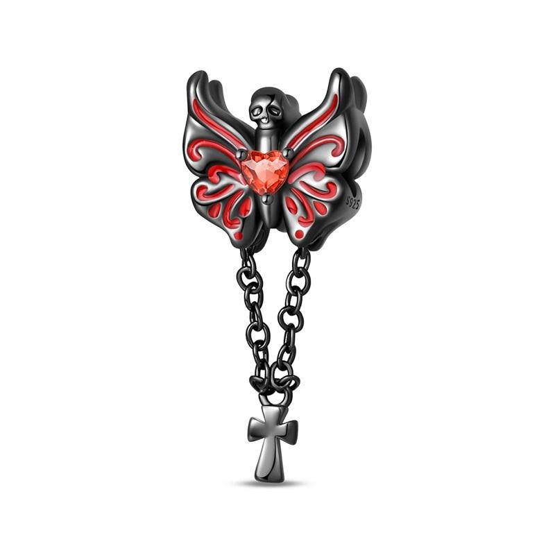 Halloween Charms Bead Copper Black Magic Hat Spider Luminous Skull Dangle Fit Bracelet Necklace Diy Jewelry