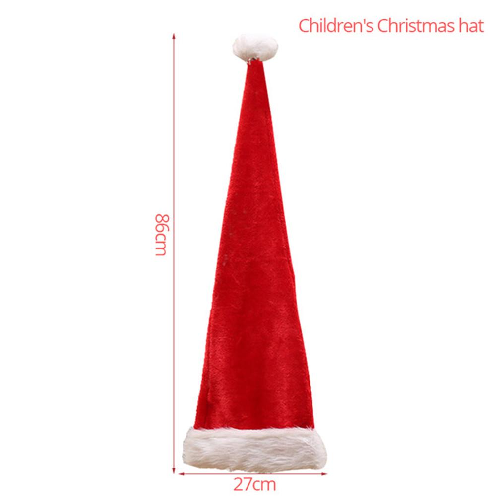

Christmas Supplies Long Christmas Hat for Adult Children Plush Santa Claus Long-tail Cap Santa Hat New Year Xmas Party Decors as show