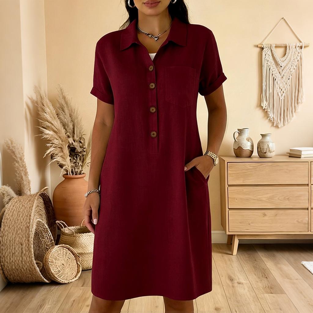Ladies' Casual And Comfortable Pocket Dress