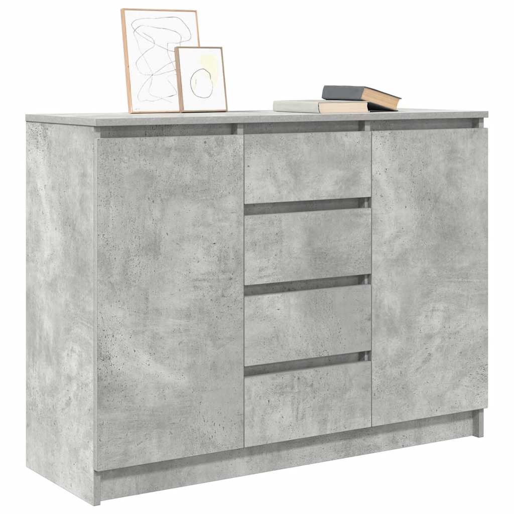 Sideboard with Drawers Concrete Grey 100.5 x 35 x 76 cm Engineered Wood