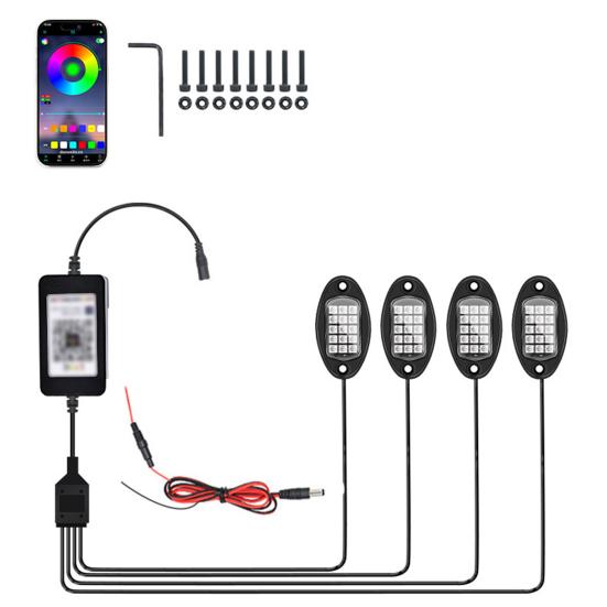 Araba Kamyon UTV Uygulama Kontrolü Müzik Modu 250cm Kablo Uzunluğu Kamyon UTV'ler Arazi Araçları Yanıp Sönen Müzik Üzerine Çok Yönlü Kurulum