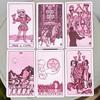 Rose Rider Tarot Deck 11*6.2cm in Tin Box - 78 Classic Vintage Pink Tarot Cards with Guidebook, Aesthetic Rose Pink