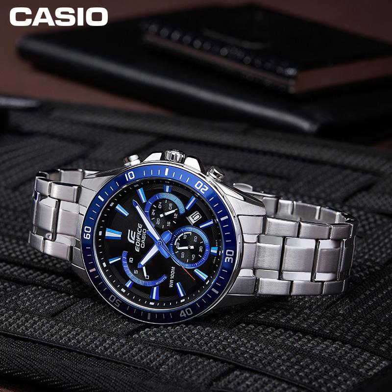 Casio Edifice Ocean Heart 100M Water Resistant Quartz Movement Stainless Steel Strap Men Watches Blue EFR-552D-1A2VUPRD