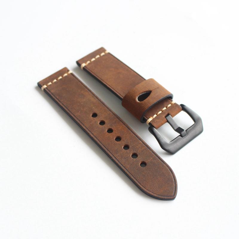 MERJUST Ruční výroba 20MM 22MM 23MM 24MM 26MM Pravá kůže Kůže Crazy Horse Řemínek k hodinkám Řemínek k hodinkám Mido PAM U-BOAT