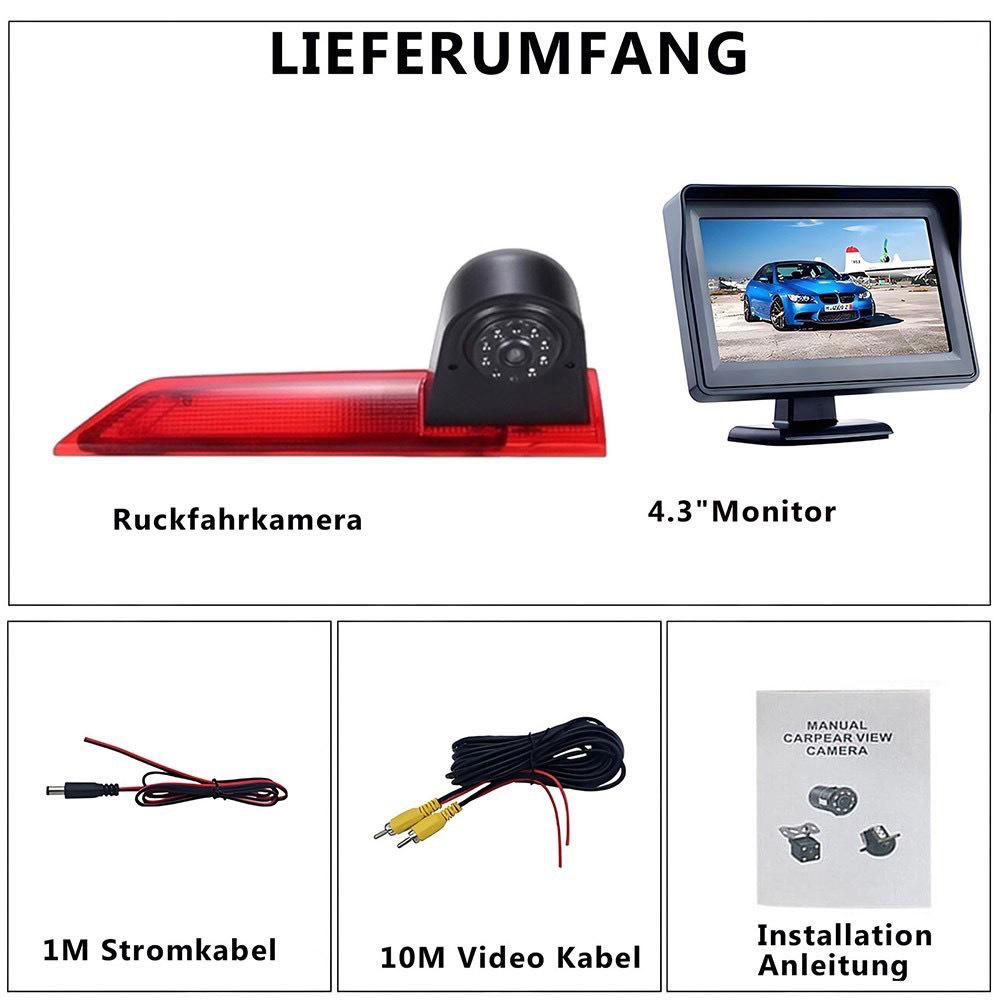 Rückfahrkamera & 4,3" Monitor für Ford Transit – HD Bremslicht Rückfahrbild