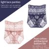 3Pieces/Lot High Waist Light Sexy Elastic Lace Women's Panties, Pure Cotton Crotch Comfortable Non-marking Breathable Lightweight Underwear Briefs